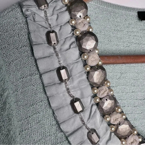 ST. JOHN Short Sleeve Embellished Sweater - Picture 4 of 11